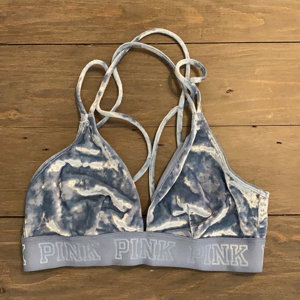 Blue velvet bralette by PINK Victoria’s Secret